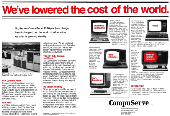 Zeitschriftenanzeige für Compuserve aus dem Jahr 1990