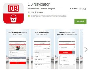 Der DB Navigator im App-Store Google Play
