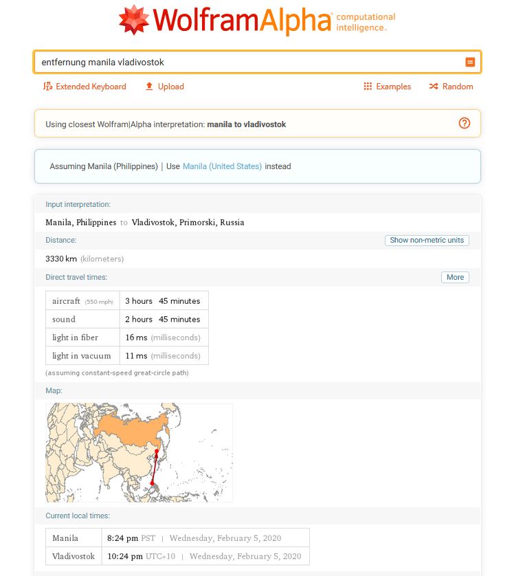 Wolfram|Alpha bietet prächtig aufbereitete Antworten