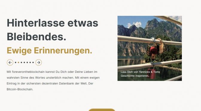 Digitale Denkmäler für die Ewigkeit: foreverontheblockchain.com
