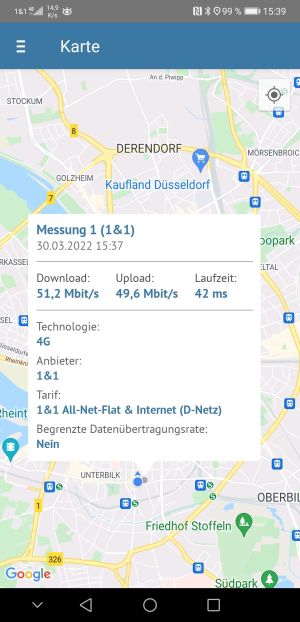 Da sieht die Smartphone-Messung schon besser aus (Screenshot: digisaurier.de)
