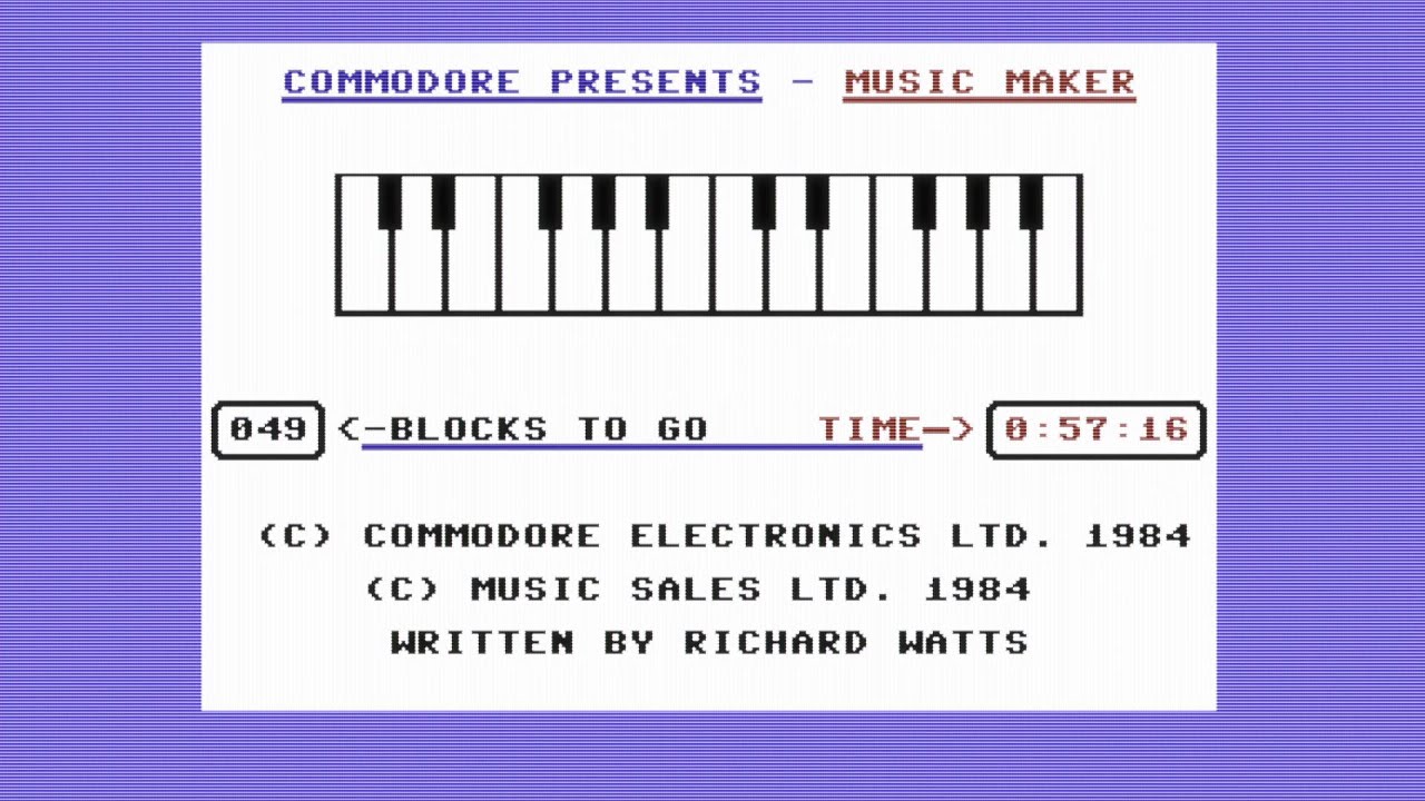 Der legendäre "MusicMaker" von Commodore für den 64er (Screenshot: privat)