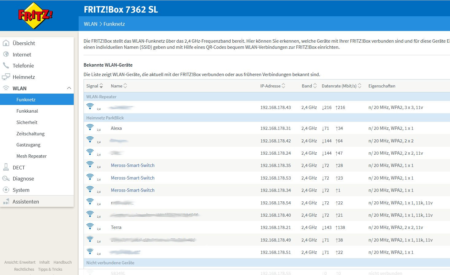 Und so liegen die internen Datenraten (Screenshot: digisaurier.de)