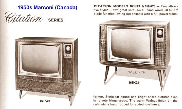 Werbung für eine Fernsehtruhe in den 50ern (Abb.: via tvhistory.com)