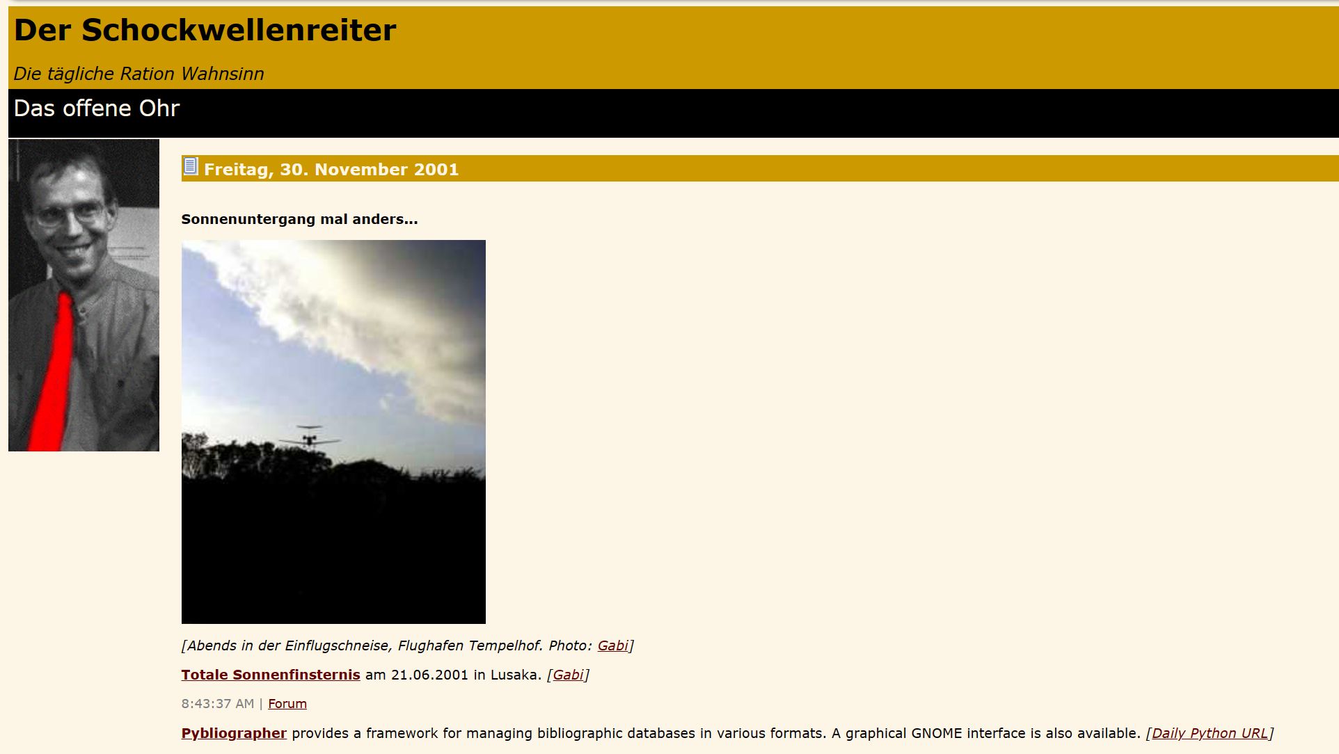 Der Schockwellenreiter - eine Legende unter den deutschsprachigen Blogs (Screenshot)