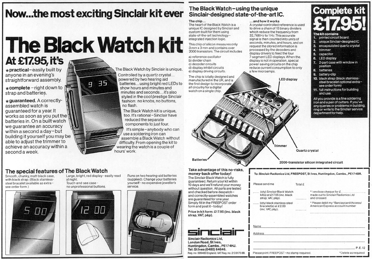Werbeanzeige für die legendäre Black Watch (via planet-sinclair.co.uk)