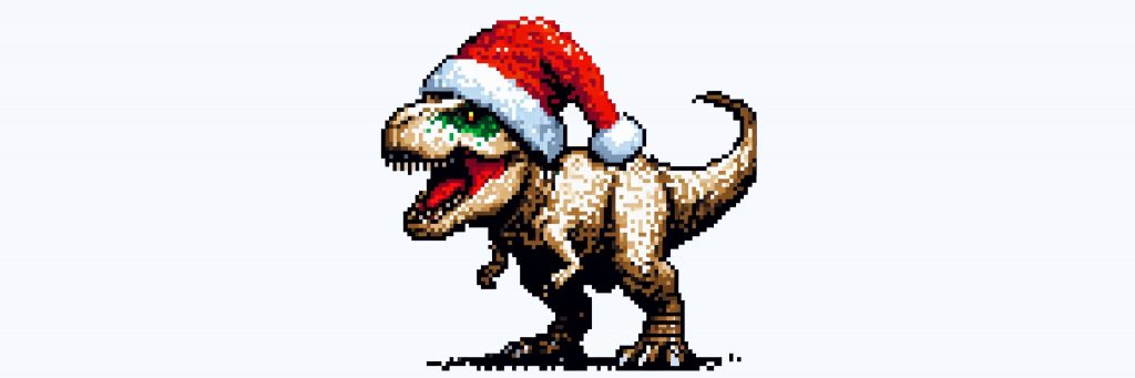 Der Weihnachto-Saurus-Rex (erstellt mit der KI DELL-E)