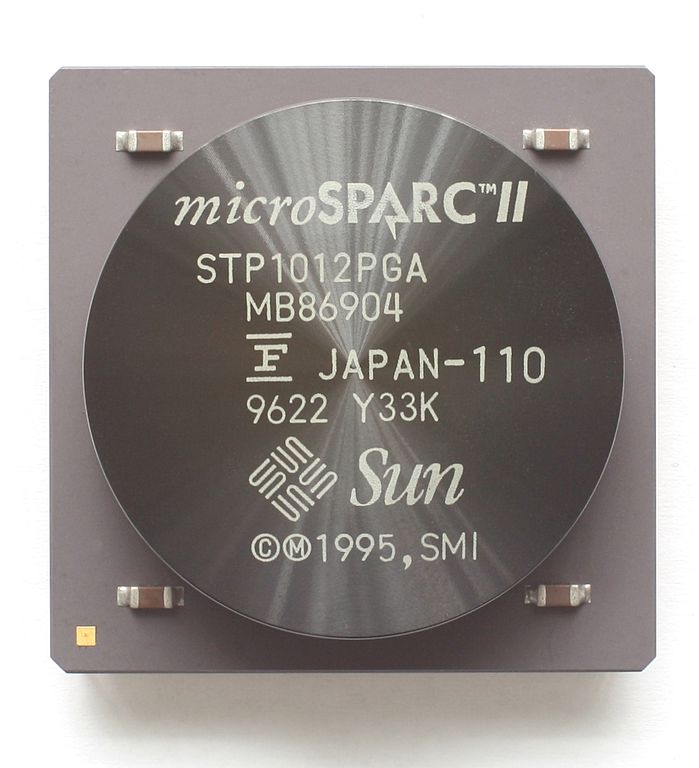 microSPARC II, der Superchip seiner Zeit (Bildnachweis siehe unten im Text)